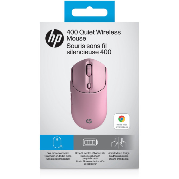 Фото - Миша бездротова HP 400 Quiet WL/BT Pink (AZ7B5AA)