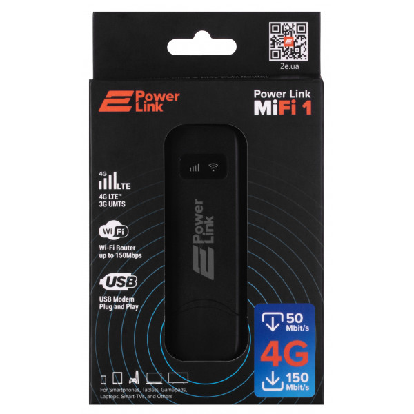 Фото - Модем 4G 2E PowerLink MiFi 1 Black (688130245326)