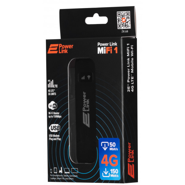 Фото - Модем 4G 2E PowerLink MiFi 1 Black (688130245326)