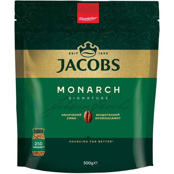 Фото - Кава розчинна Jacobs Monarch 500 г