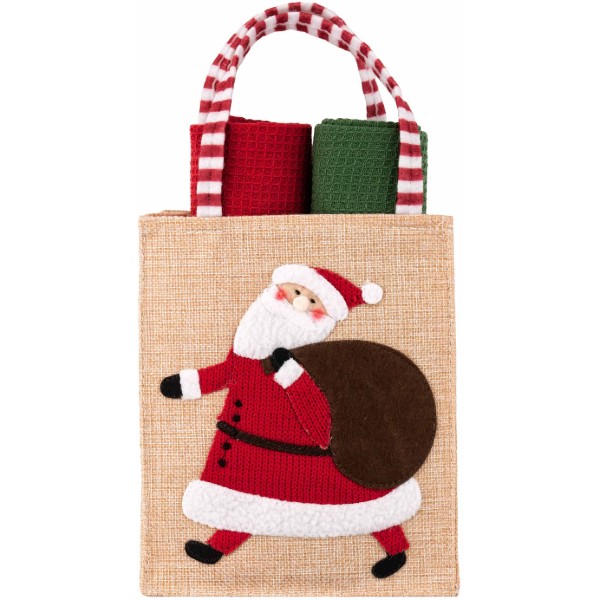 Фото - Набір рушників ARDESTO Christmas Santa 38х63 см 2 шт. (ART3863HSB)