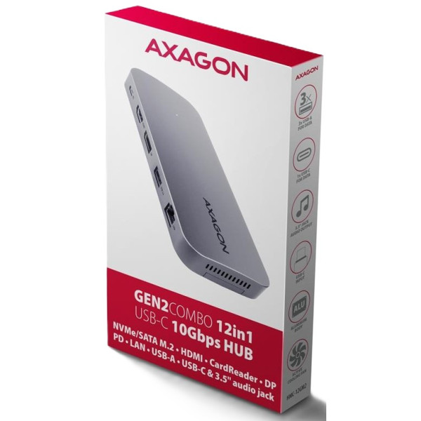 Фото - Хаб USB AXAGON USB-C GEN2COMBO 12-в-1 PD 100W (HMC-12GM2)