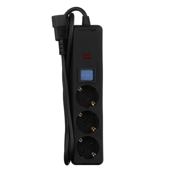Фото - Сетевой фильтр 2E 3xType F 1xC14 3x1мм кв 10A 1м Black (2E-U03C14M1BK)