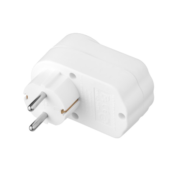 Фото - Розгалужувач 220В 2E з кнопкою вимнення 1xType F 16A White (2E-AD0101SWH)
