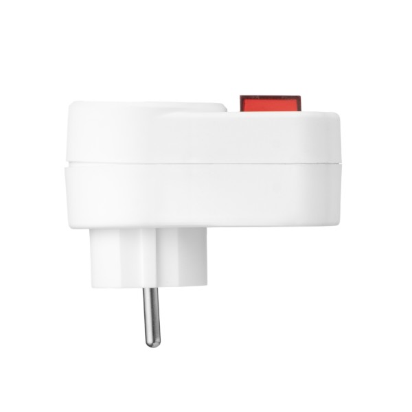 Фото - Розгалужувач 220В 2E з кнопкою вимнення 1xType F 16A White (2E-AD0101SWH)