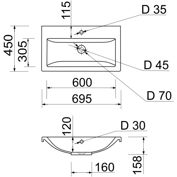 Фото - Раковина для ванної Adamant CERS (4824296202201)