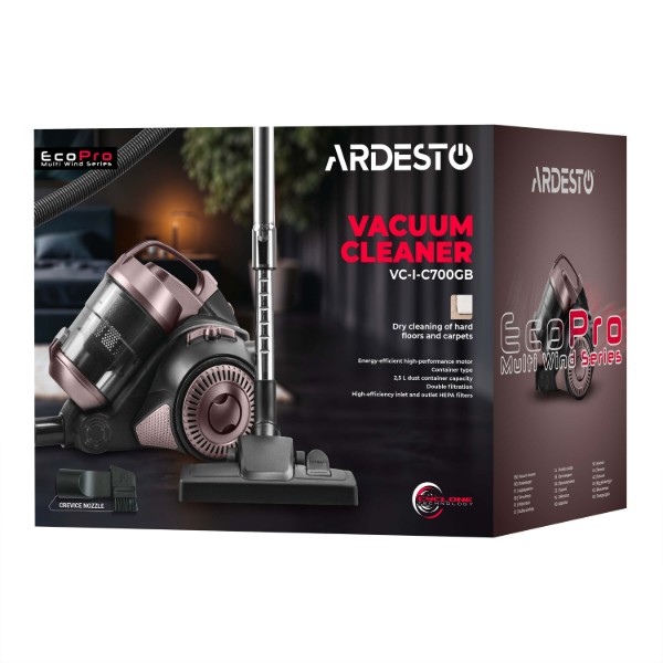 Фото - Пилосос для сухого прибирання без мішка ARDESTO VC-I-C700GB