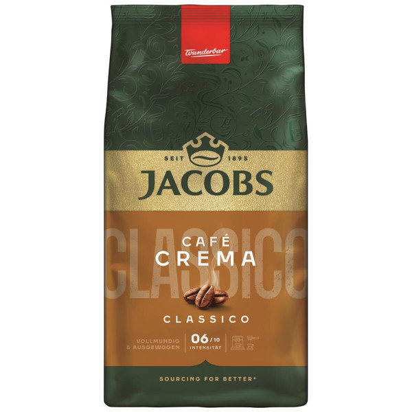 Фото - Кофе в зернах Jacobs Cafe Crema Classico 1000г