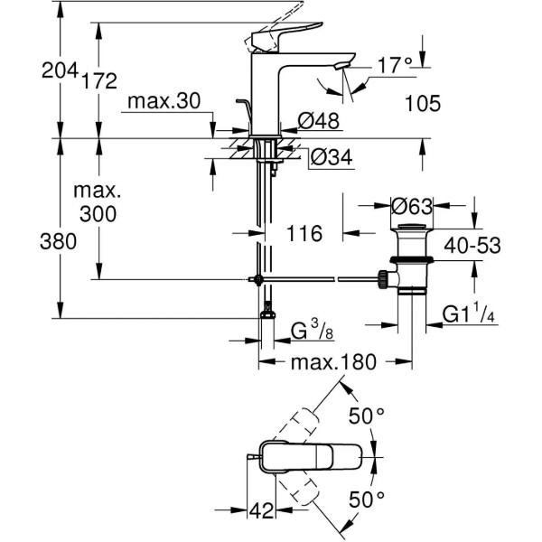 Фото - Смеситель для ванной Grohe QuickFix Dice M (1018320000)