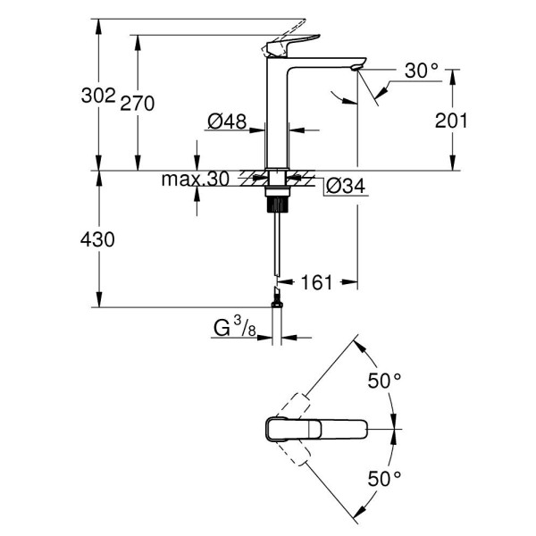 Фото - Смеситель для ванной Grohe QuickFix Dice XL (1018920000)