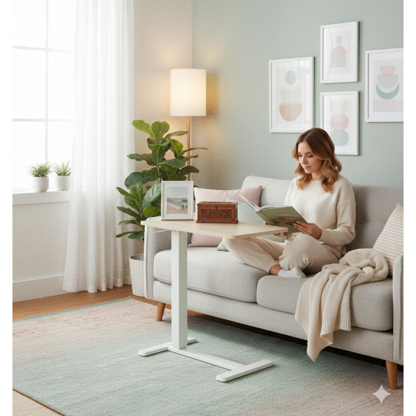 Фото - Стіл комп'ютерний 2E White/Beige (2E-CE710WL-MECHANIC)