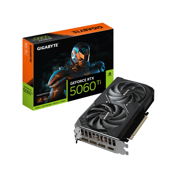 Фото - Видеокарта Gigabyte GeForce RTX 5060 Ti 8GB GDDR7 WINDFORCE OC MAX (GV-N506TWF2MAX_OC-8GD)