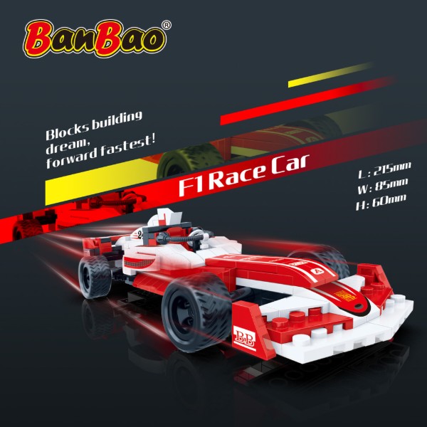 Фото - Пластиковий конструктор Banbao Швидкісні гонки (232 ел.) Гоночне авто F1 (ET835)
