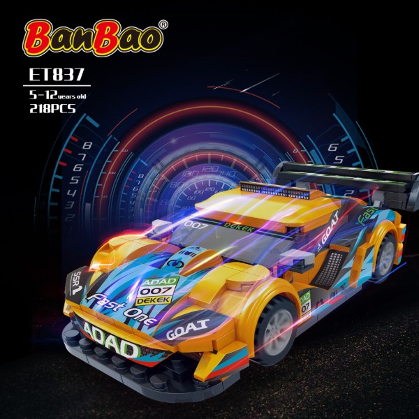 Фото - Пластиковий конструктор Banbao Швидкісні гонки (218 ел.) Спортивне авто (ET837)