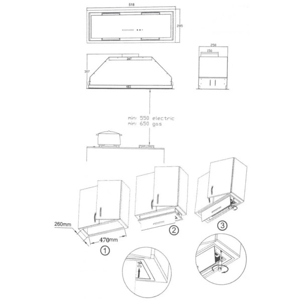 Фото - Вытяжка встраиваемая Borgio BIT-BOX Full Glass 60 White