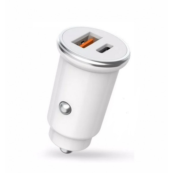 Фото - Автомобільний зарядний пристрій XO XO-CC25 PD+QC 3.0 Car Charger White (6920680866793)