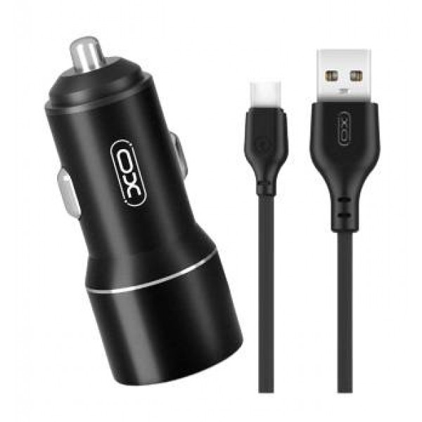 Фото - Автомобильное зарядное устройство XO TZ09 car charger set Type-c Black (6920680873500)