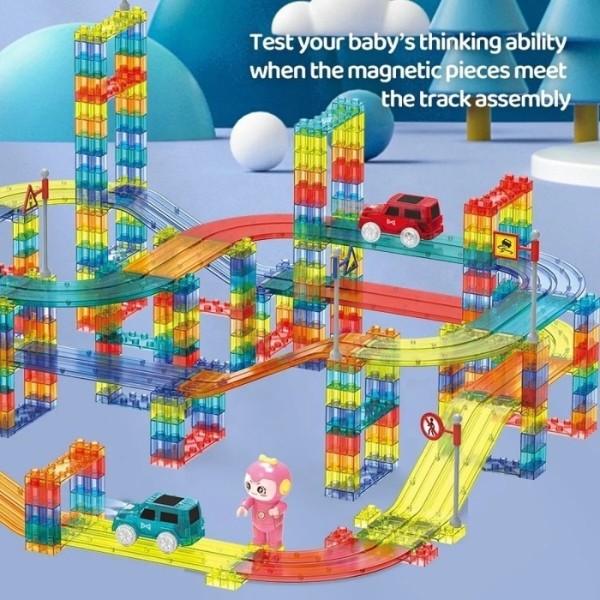 Фото - Магнитный конструктор Smart Baby Car Race Track building blocks 6708 240 деталей (6928270766270)