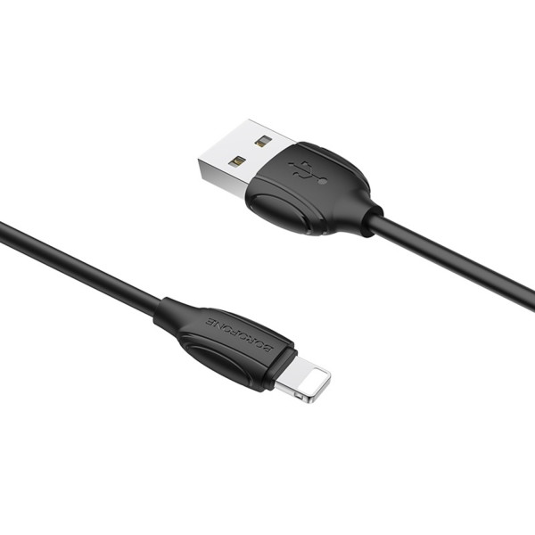 Фото - Кабель синхронізації даних BOROFONE BX19 USB to iP 2.4A 1m Black (6931474701756)