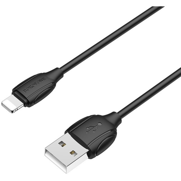 Фото - Кабель синхронізації даних BOROFONE BX19 USB to iP 2.4A 1m Black (6931474701756)