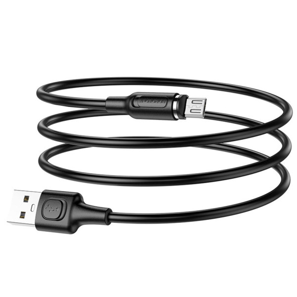 Фото - Кабель синхронізації даних BOROFONE BX41 USB to Micro 2.4A, 1m Black (6931474738455)