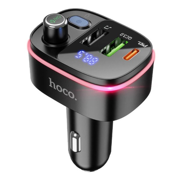 Фото - FM модулятор HOCO E62 Fast PD20W+QC3.0 car BT FM transmitter Black (6931474756299)