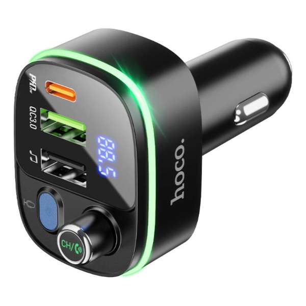 Фото - FM модулятор HOCO E62 Fast PD20W+QC3.0 car BT FM transmitter Black (6931474756299)