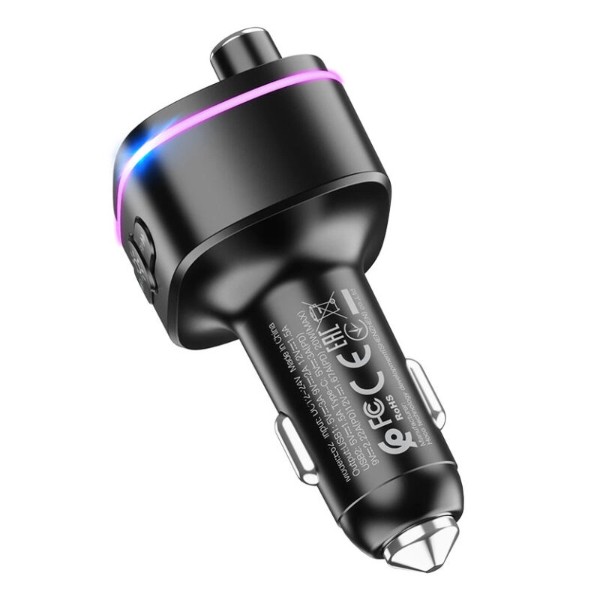 Фото - FM модулятор HOCO E62 Fast PD20W+QC3.0 car BT FM transmitter Black (6931474756299)