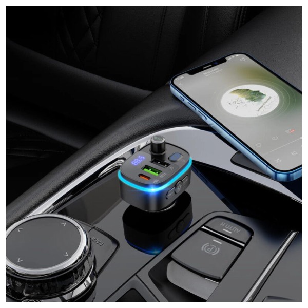 Фото - FM модулятор HOCO E62 Fast PD20W+QC3.0 car BT FM transmitter Black (6931474756299)