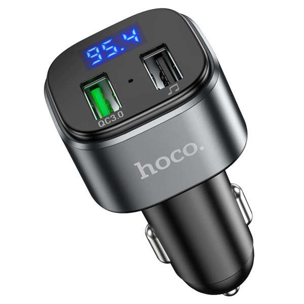 Фото - FM модулятор HOCO E67 Fighter QC3.0 18W car BT FM transmitter Black (6931474762122)