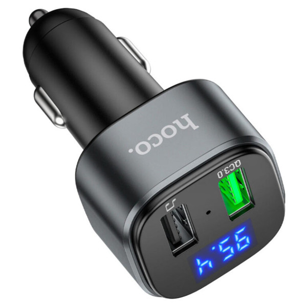 Фото - FM модулятор HOCO E67 Fighter QC3.0 18W car BT FM transmitter Black (6931474762122)