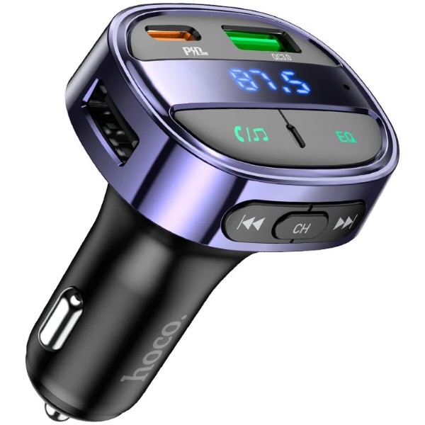 Фото - FM модулятор HOCO E70 PD30W+QC3.0 car BT FM transmitter Magic Night (6931474765246)