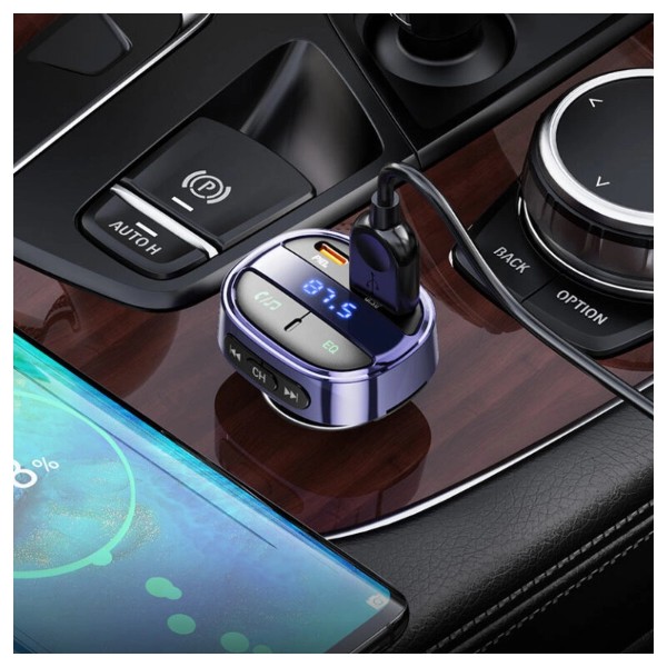 Фото - FM модулятор HOCO E70 PD30W+QC3.0 car BT FM transmitter Magic Night (6931474765246)
