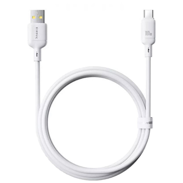 Фото - Кабель синхронізації даних Baseus Silky USB - USB Type-C (M/M), 2.4A, 1 м White (6932172668884)