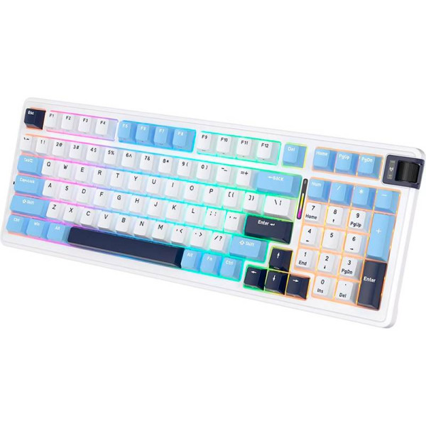 Фото - Клавіатура бездротова ігрова KZZI K98 Wireless Keyboard UA\ENG Polar White (6935280824999)