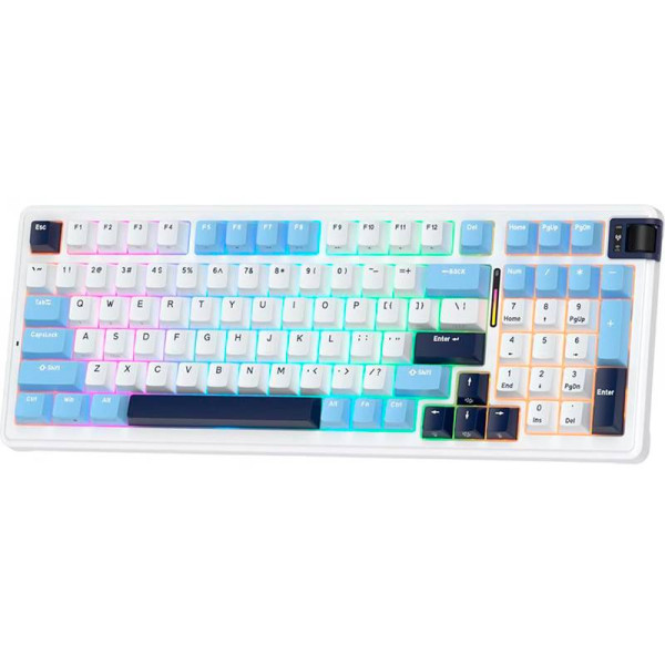 Фото - Клавіатура бездротова ігрова KZZI K98 Wireless Keyboard UA\ENG Polar White (6935280824999)