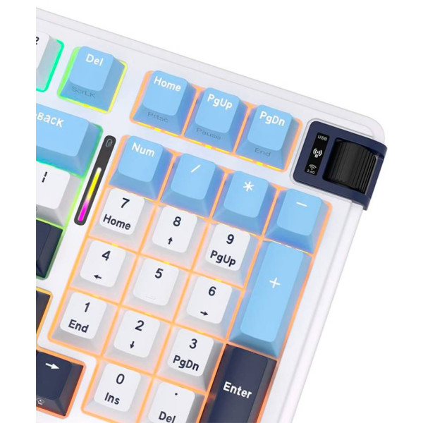 Фото - Клавіатура бездротова ігрова KZZI K98 Wireless Keyboard UA\ENG Polar White (6935280824999)