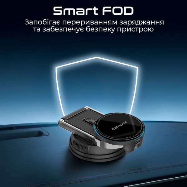 Фото - Автодержатель с беспроводной зарядкой Promate magneo-15w