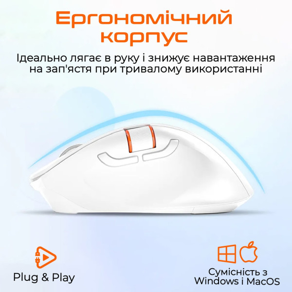 Фото - Миша бездротова Meetion BTM032 Bluetooth/USB White (MT-BTM032-B)