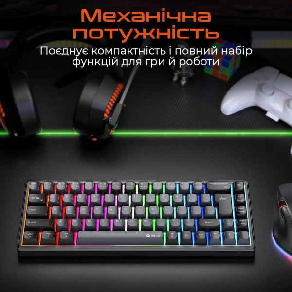 Фото - Клавіатура бездротова ігрова Meetion MK12 Bluetooth/USB Type-C Black (MT-MK12-A-RUA)