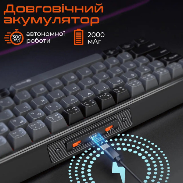 Фото - Клавіатура бездротова ігрова Meetion MK12 Bluetooth/USB Type-C Black (MT-MK12-A-RUA)