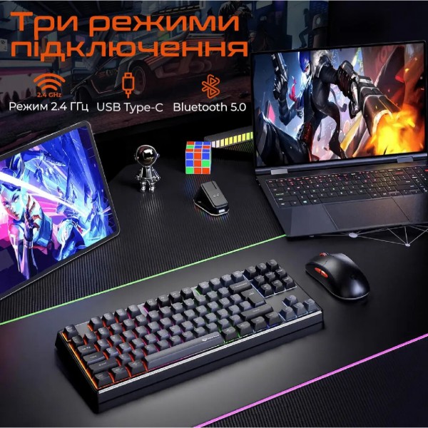 Фото - Клавиатура проводная игровая Meetion MK14 Bluetooth/USB Type-C Black (MT-MK14-A-RUA)