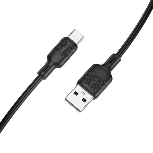 Фото - Кабель BOROFONE BX113 Lenny silicone charging data cable Type-C(L=3M) Black (6941991115554)