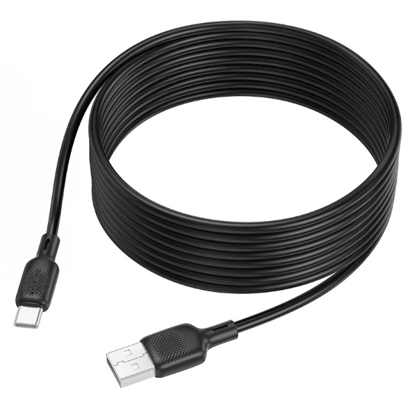 Фото - Кабель BOROFONE BX113 Lenny silicone charging data cable Type-C(L=3M) Black (6941991115554)