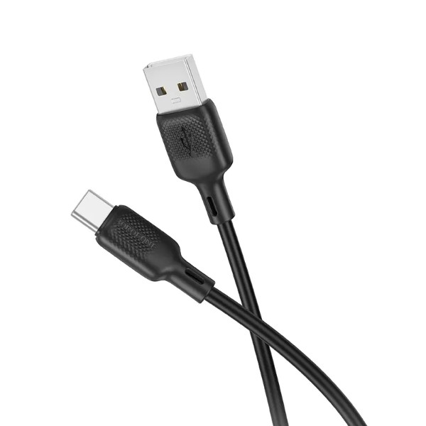 Фото - Кабель BOROFONE BX113 Lenny silicone charging data cable Type-C(L=3M) Black (6941991115554)