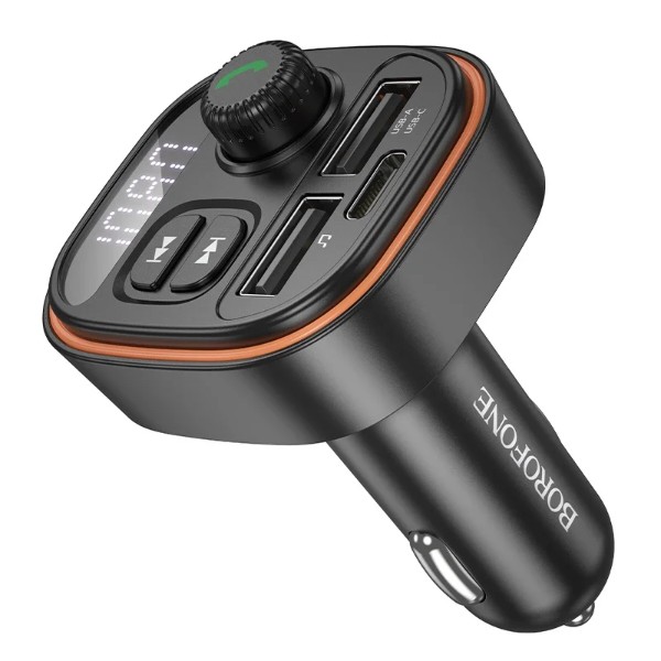 Фото - FM модулятор BOROFONE BC59 Heroic car BT FM transmitter Black (6941991117312)