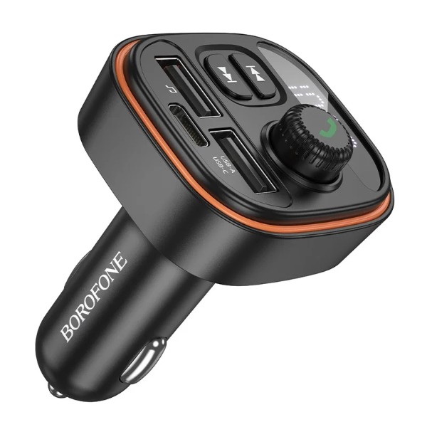 Фото - FM модулятор BOROFONE BC59 Heroic car BT FM transmitter Black (6941991117312)
