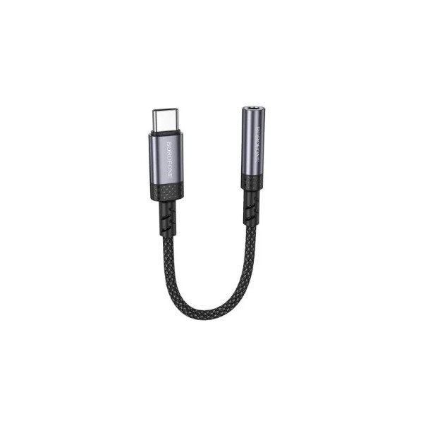 Фото - Переходник аудио BOROFONE BV24 Graceful digital audio converter cable Type-C to 3.5mm Metal Grey (6941991118999)