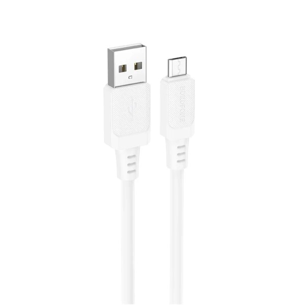Фото - Кабель BOROFONE BX115 Lotto silicone charging data cable Micro White (6941991119651)