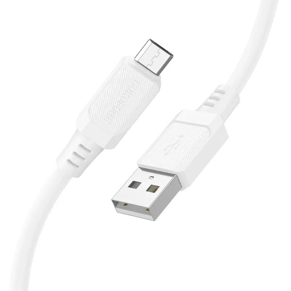 Фото - Кабель BOROFONE BX115 Lotto silicone charging data cable Micro White (6941991119651)